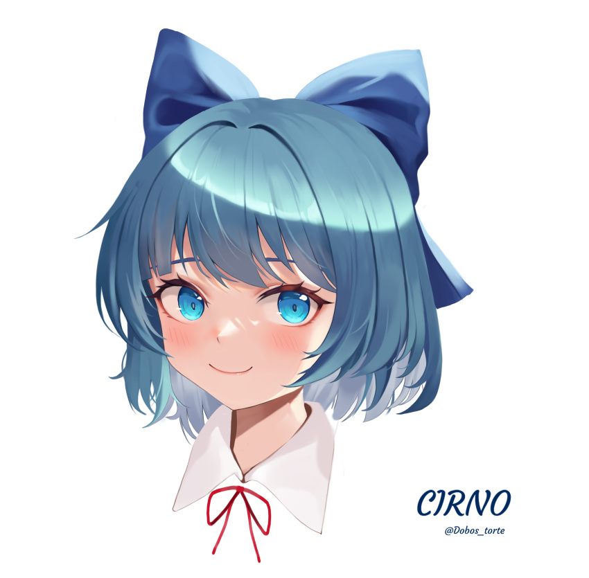 1girl, absurdres, artist_name, blue_bow, blue_eyes, blue_hair, blush, bow