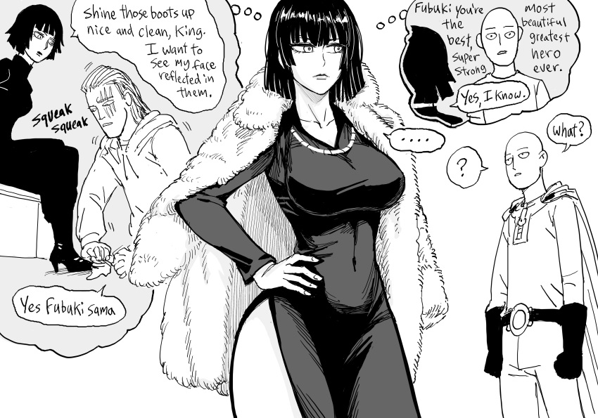 ..., ?, absurdres, bald, bb_(baalbuddy), belt, black_dress, black_hair