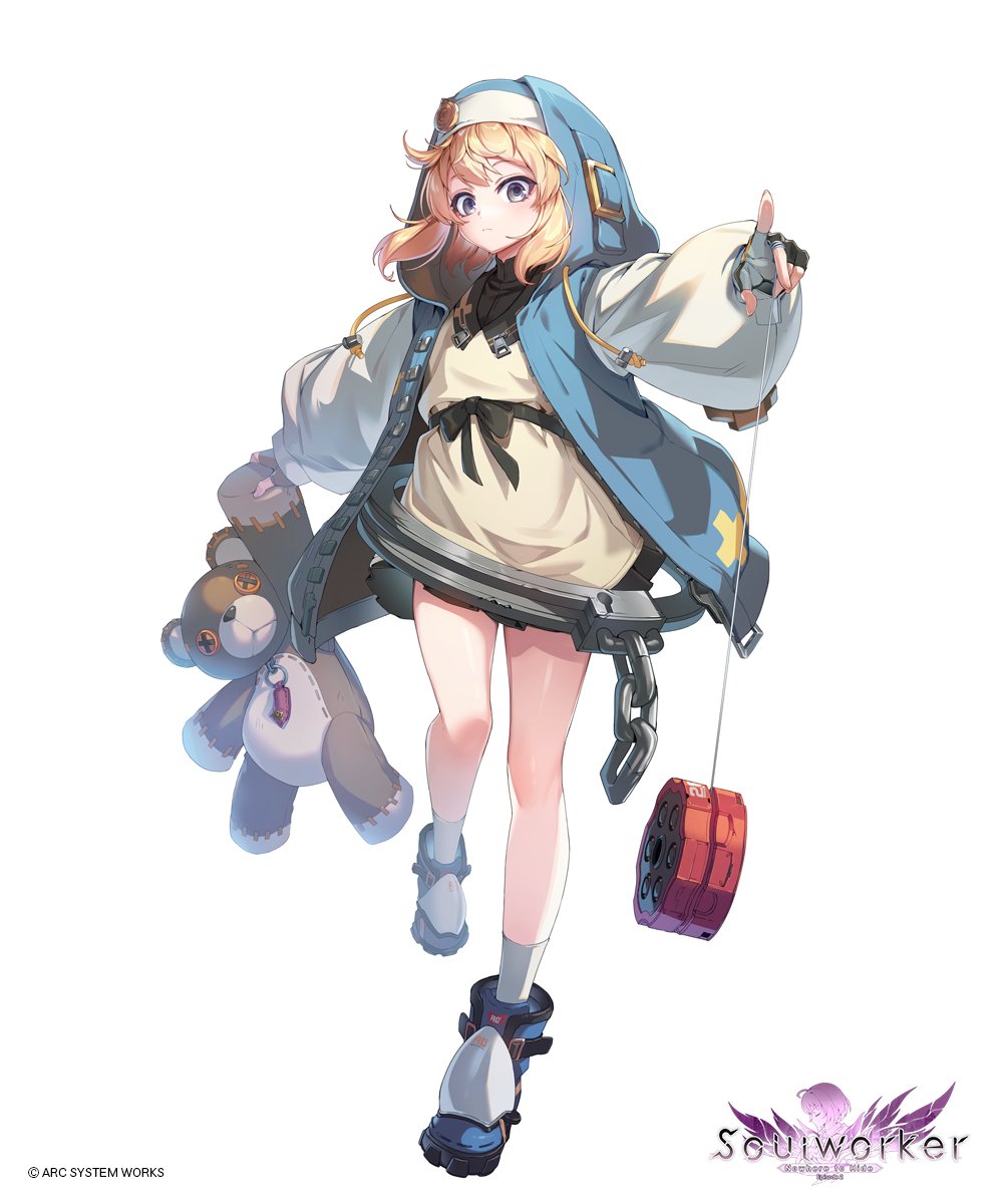 1girl, arc_system_works, black_skirt, blonde_hair, bridget_(guilty_gear), bridget_(guilty_gear)_(cosplay), cosplay, cuffs
