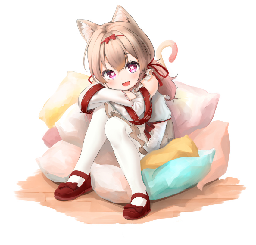 1girl, absurdres, amai_hiyo, animal_ear_fluff, animal_ears, arm_rest, bare_shoulders, bow