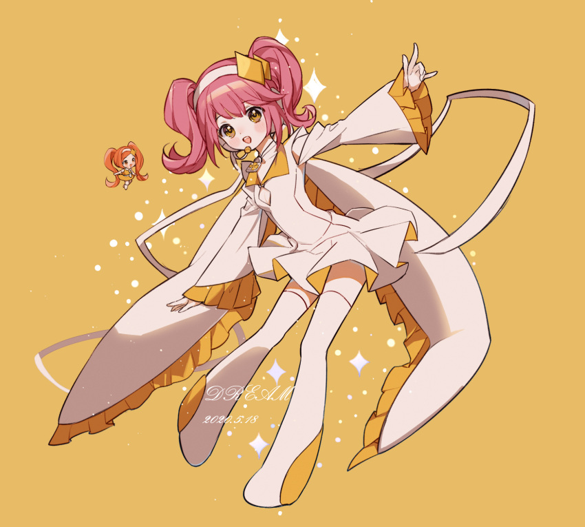 2girls, amulet_dia, dia_(shugo_chara!), diamond_hair_ornament, dream_(1791923913), dress, full_body, hairband