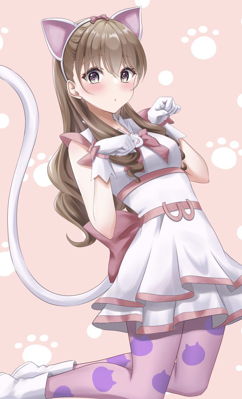 1girl, :o, absurdres, alternate_hairstyle, animal_ears, blush, brown_eyes, brown_hair
