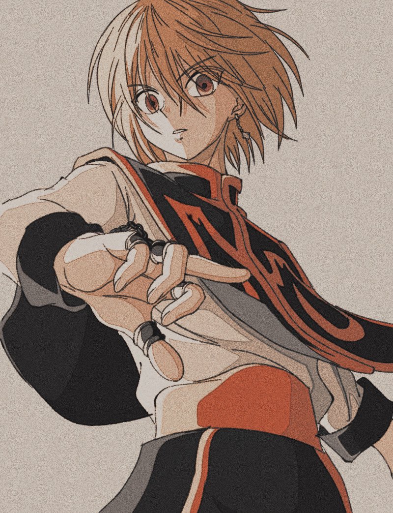 1boy, blonde_hair, chain, enoki_(gongindon), hunter_x_hunter, jewelry, kurapika, long_sleeves