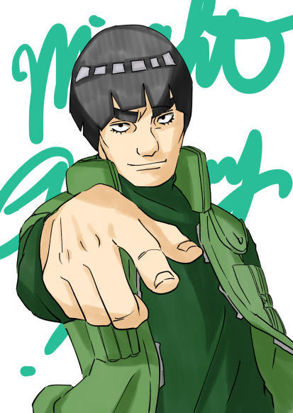 1boy, ami_(greeneyes37), black_hair, bowl_cut, character_name, closed_mouth, green_jumpsuit, jumpsuit