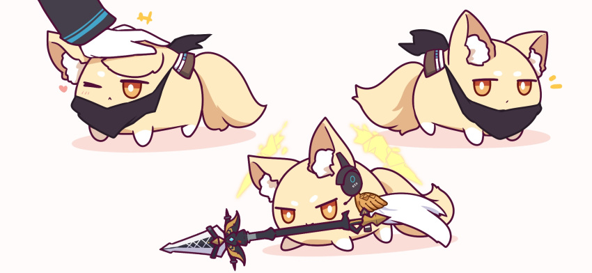 +++, 1other, ;<, animal_ear_fluff, animal_ears, animalization, arknights, bandana