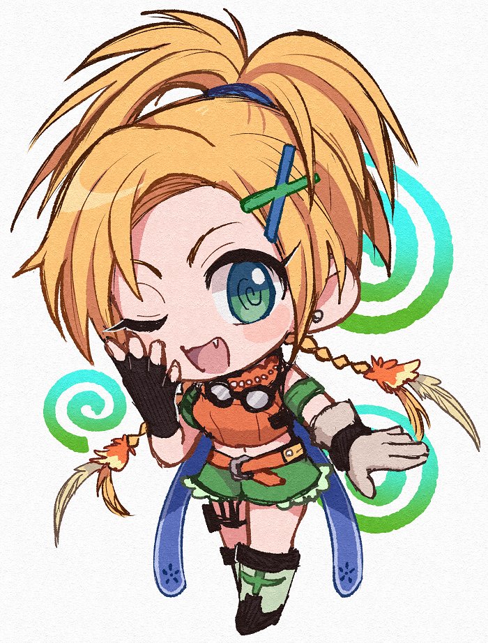 1girl, asymmetrical_gloves, bare_shoulders, black_gloves, blonde_hair, boots, braid, breasts