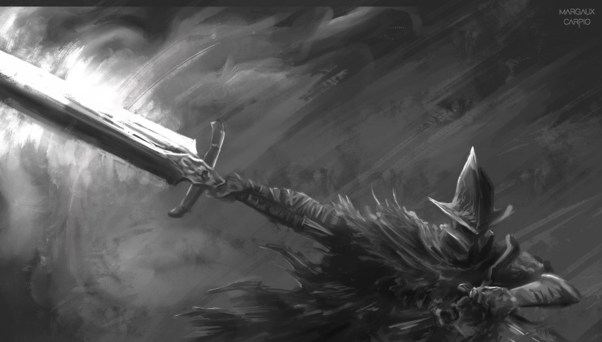 1boy, abyss_watcher, armor, artist_name, cape, dagger, dark_souls_(series), dark_souls_iii