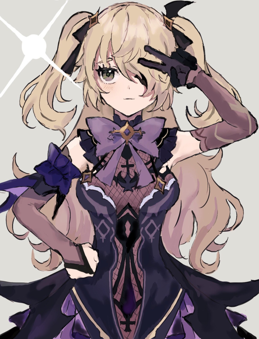 1girl, bare_shoulders, bat_ornament, black_ribbon, blonde_hair, bodystocking, bodystocking_under_clothes, bodysuit