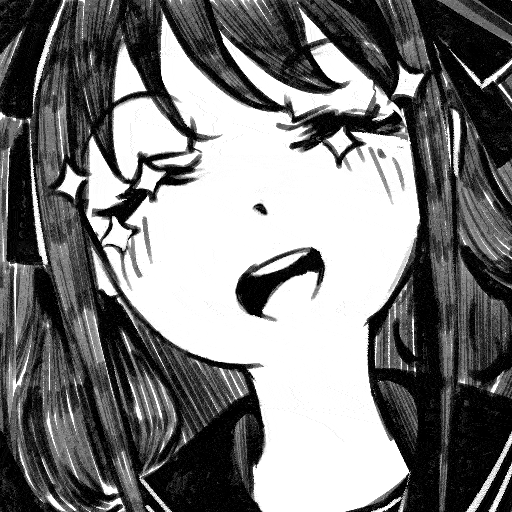@_@, animated, animated_gif, bar_censor, cardigan, censored, greyscale, hair_between_eyes