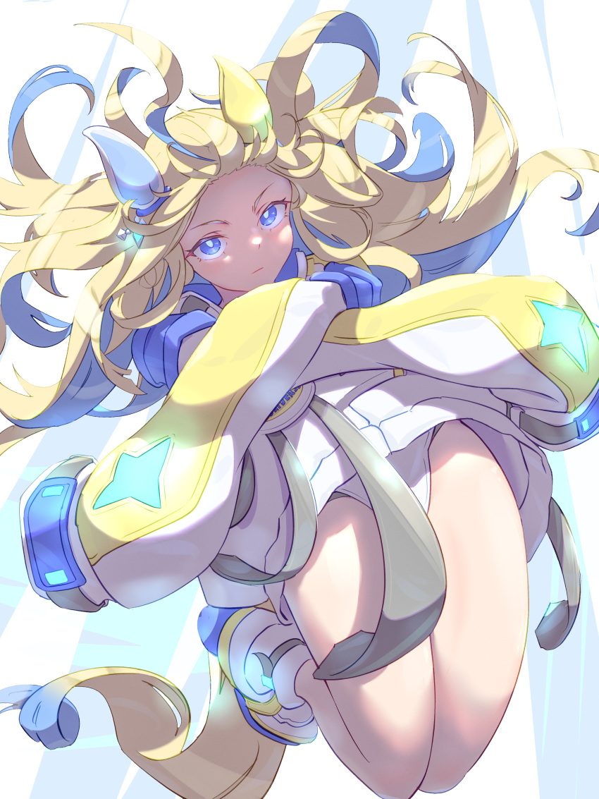 1girl, absurdres, ahoge, animal_ears, blonde_hair, blue_eyes, blue_hair, colored_inner_hair