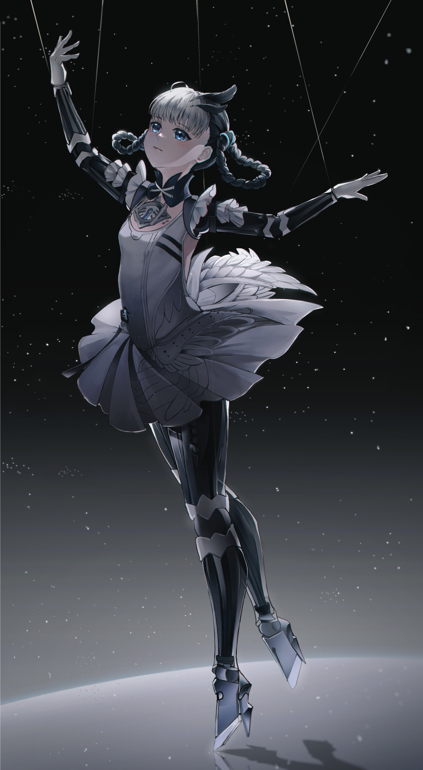 1girl, absurdres, ballet_dress, blonde_hair, blue_eyes, bombinata_(punishing:_gray_raven), braid, dkav5573