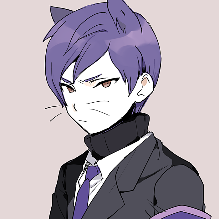 1boy, animal_ears, armband, black_jacket, black_sweater, brown_eyes, cat_boy, cat_ears