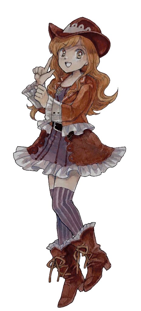 1girl, :d, belt, black_belt, blush, boots, brown_dress, brown_footwear