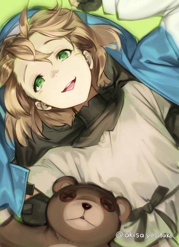 1girl, :p, akisa_yositake, black_gloves, blonde_hair, bridget_(guilty_gear), female_focus, gloves