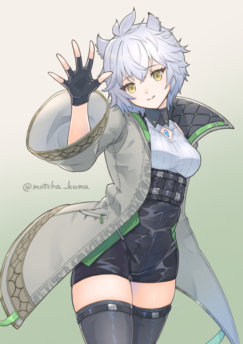 1girl, animal_ears, breasts, cat_ears, cat_girl, chest_jewel, clothing_cutout, core_crystal_(xenoblade)