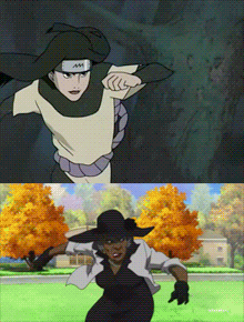 black_eyes, black_hair, boondocks, child, comparison, dark_skin, dreadlocks, dress