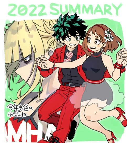 1boy, 1girl, 2girls, angst, boku_no_hero_academia, brown_eyes, brown_hair, couple