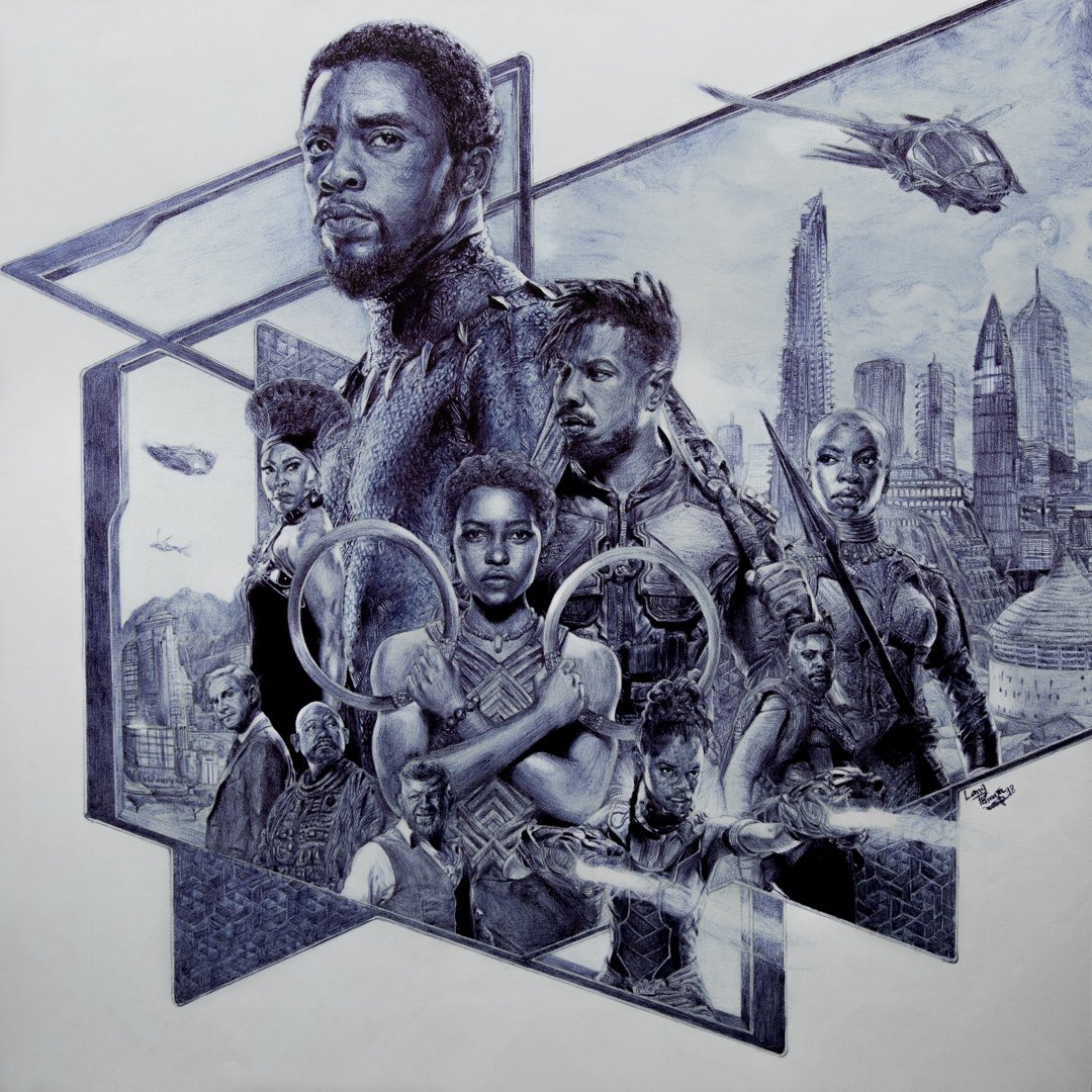 4girls, 6+boys, aircraft, black_panther_(film), black_panther_(marvel), chadwick_boseman, cityscape, clouds, cloudy_sky, dark_skin, english_commentary, everett_k._ross, facial_hair, killmonger, marvel, marvel_cinematic_universe, multiple_boys, multiple_girls, okoye, polearm, ramonda, shuri_(marvel), sky, spear, t'challa, tamster_c, traditional_media, ulysses_klaw, wakanda, weapon, western_comics_(style)