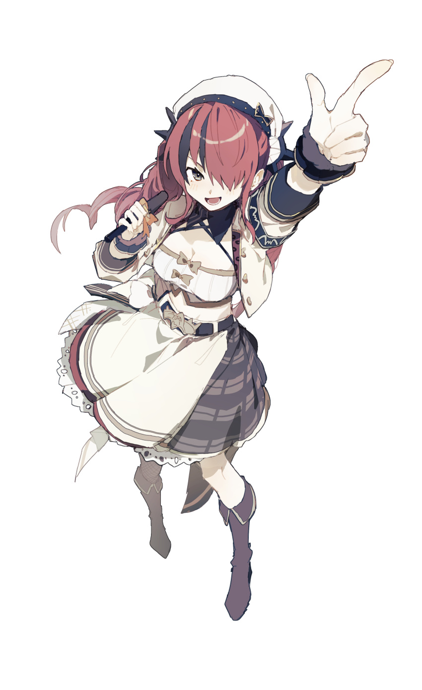1girl, absurdres, belt, black_footwear, black_hair, boots, full_body, grey_eyes