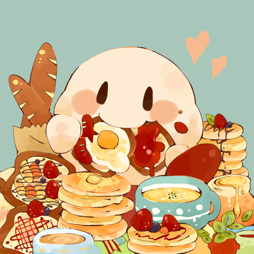 baguette, blush, bread, butter, chocolate_syrup, cup, eating, food
