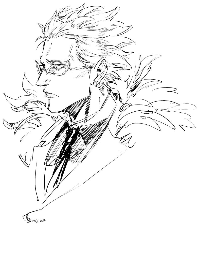 1boy, black_necktie, blonde_hair, closed_mouth, collared_shirt, donquixote_doflamingo, earrings, eyelashes