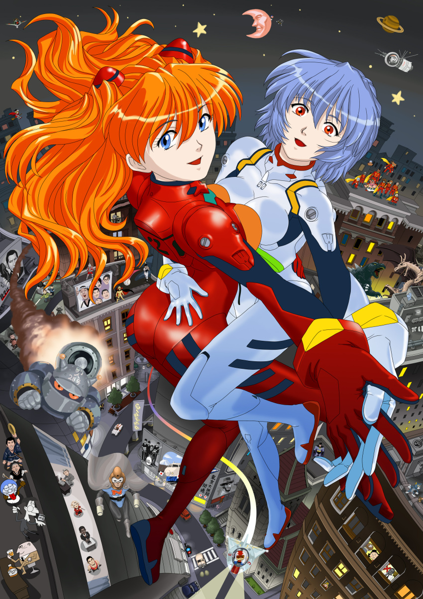 absurdres, airplane, apple2e, ayanami_rei, baseball, batman, beatles, billboard