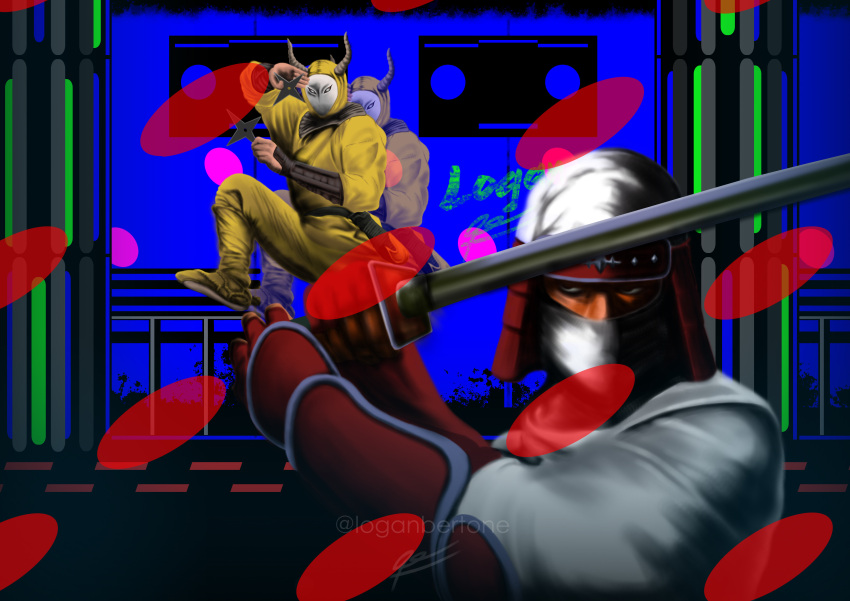 absurdres, bar_(place), character_request, dance_floor, disco, door, english_commentary, faceplate