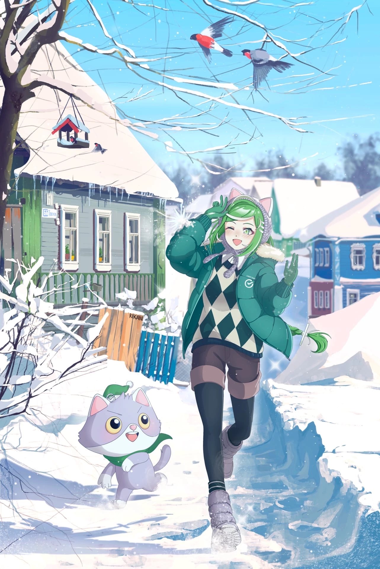 1girl, animal_ear_headwear, animal_ears, black_pantyhose, blush, brown_shorts, cat_ears, full_body