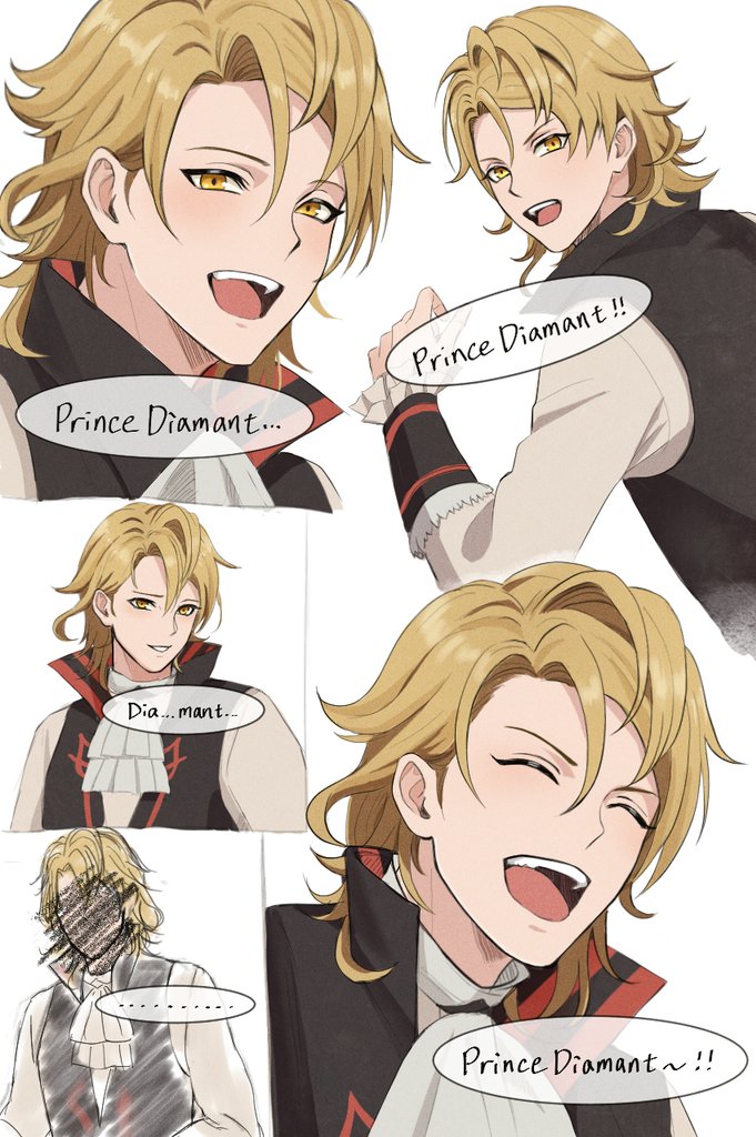 1boy, amber_(fire_emblem), ascot, blonde_hair, closed_eyes, fire_emblem, fire_emblem_engage, high_collar