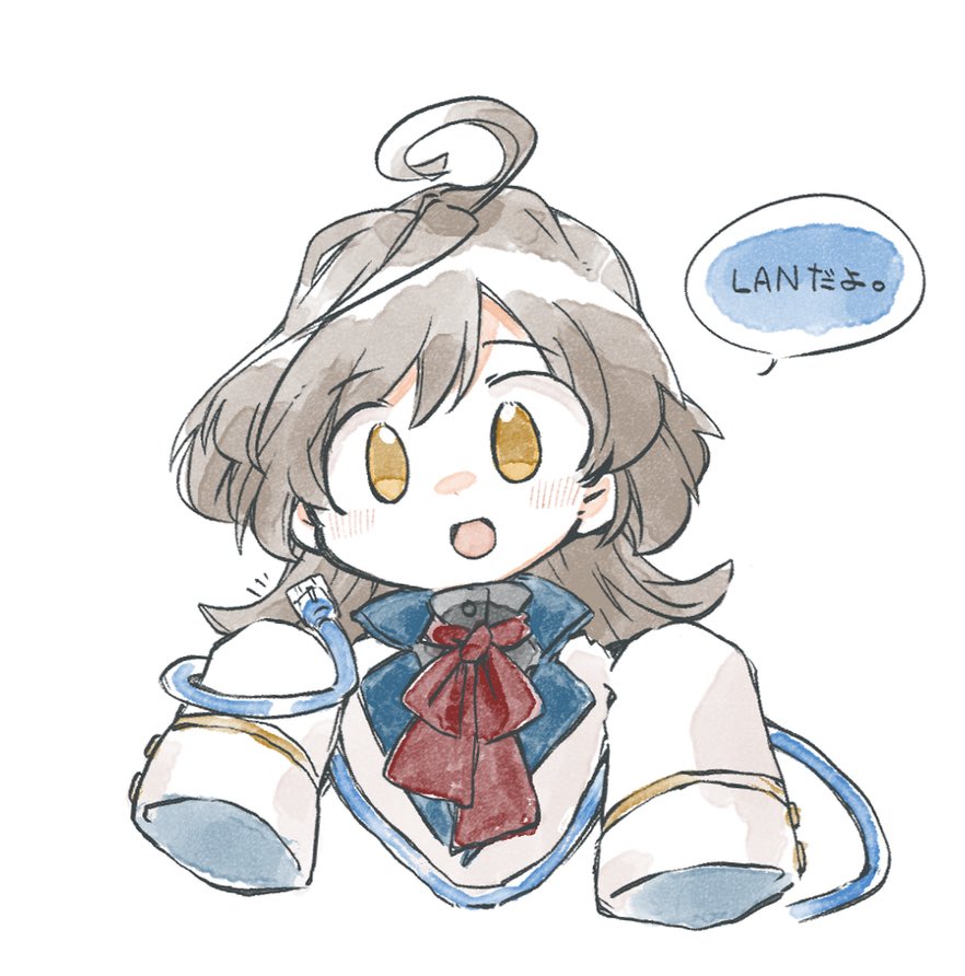 1girl, :d, ahoge, assault_lily, black_shirt, blush, bow, bowtie