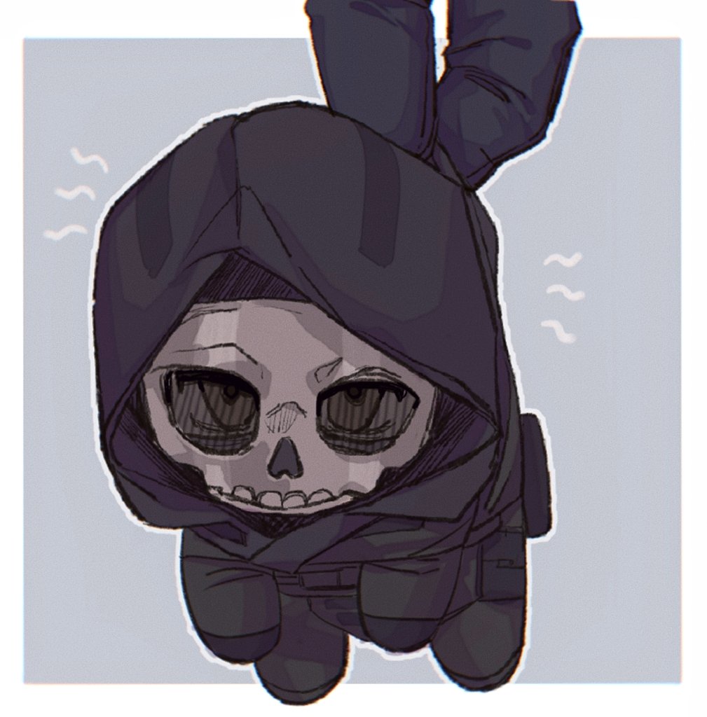 1boy, black_gloves, black_jacket, black_pants, call_of_duty, call_of_duty:_modern_warfare_2, chibi, ghost_(modern_warfare_2)