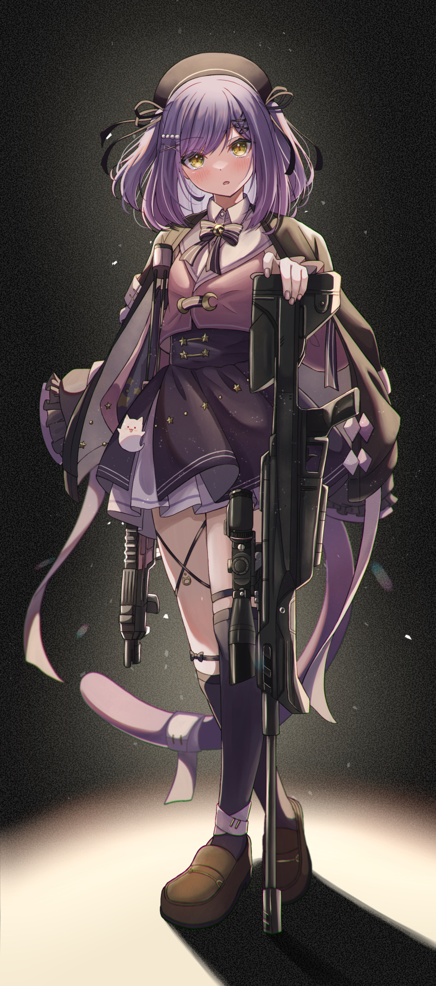 1girl, :o, absurdres, ankle_strap, anku, backlighting, bandaged_ankle, bandaged_tail