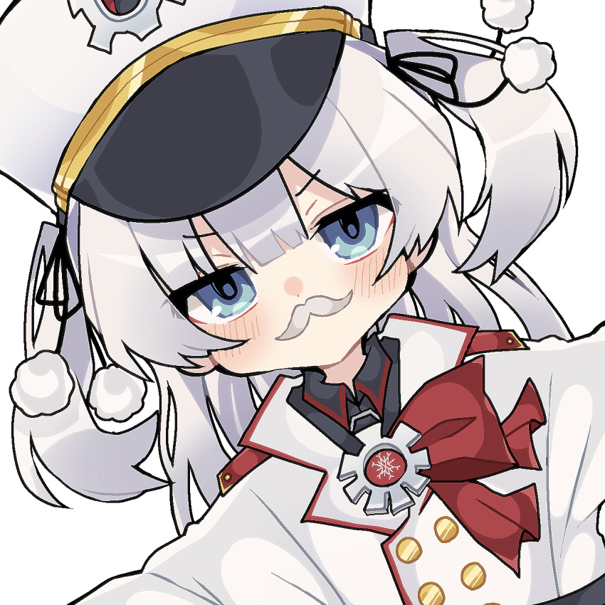 1girl, black_ribbon, black_shirt, blue_archive, blue_eyes, cherino_(blue_archive), codename_jaroa, collared_shirt