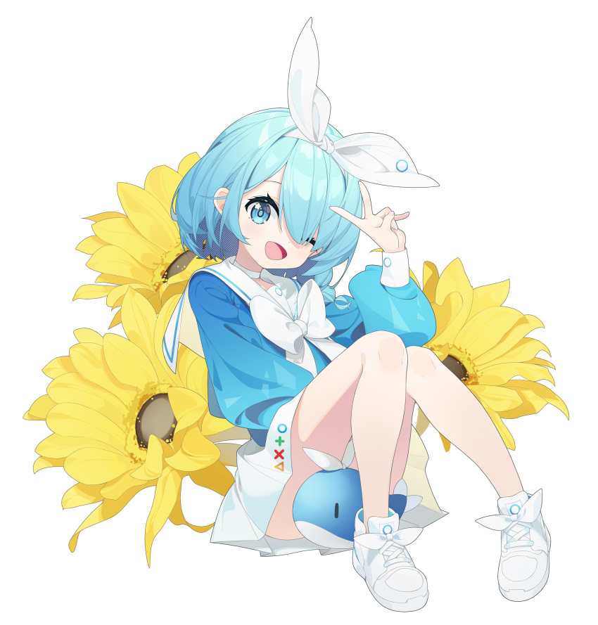1girl, absurdres, aiee, arona_(blue_archive), black_shirt, blue_archive, blue_eyes, blue_hair