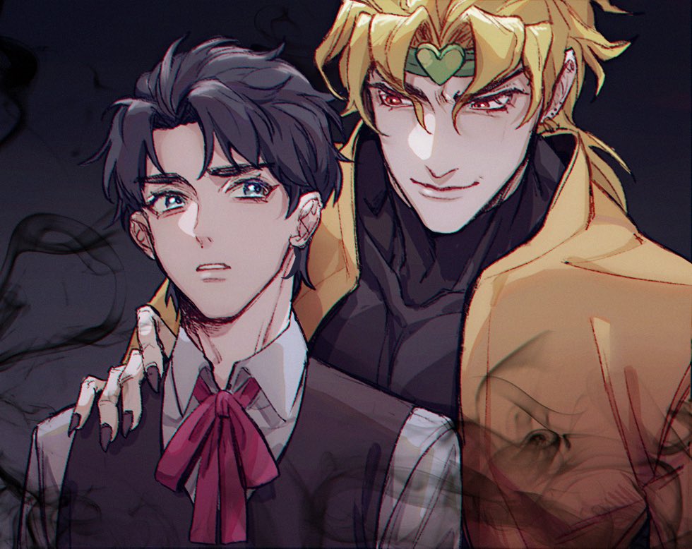 2boys, aged_down, black_nails, blonde_hair, blue_eyes, blue_hair, bracelet, commentary_request