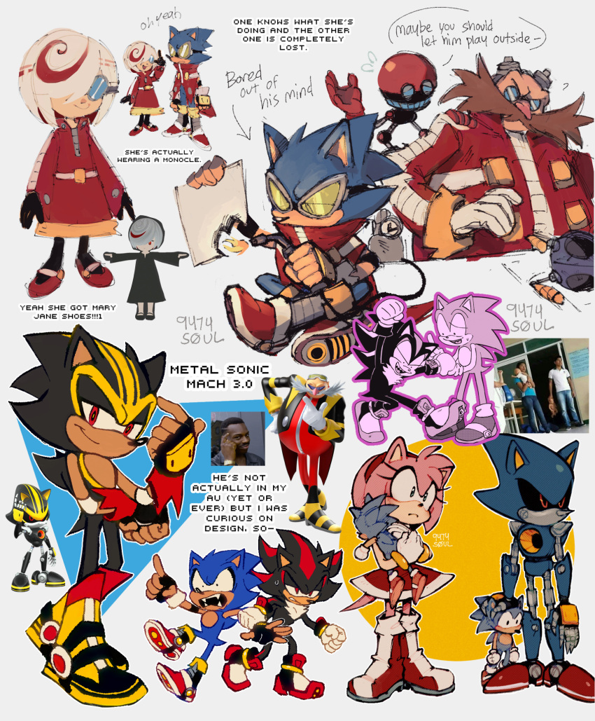 2girls, 3d, 6+boys, 9474s0ul, alternate_costume, alternate_universe, amy_rose, black_gloves