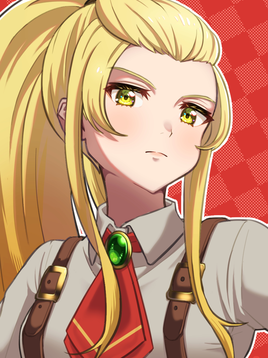 1girl, blonde_hair, buckle, closed_mouth, fire_emblem, fire_emblem_engage, gem, highres