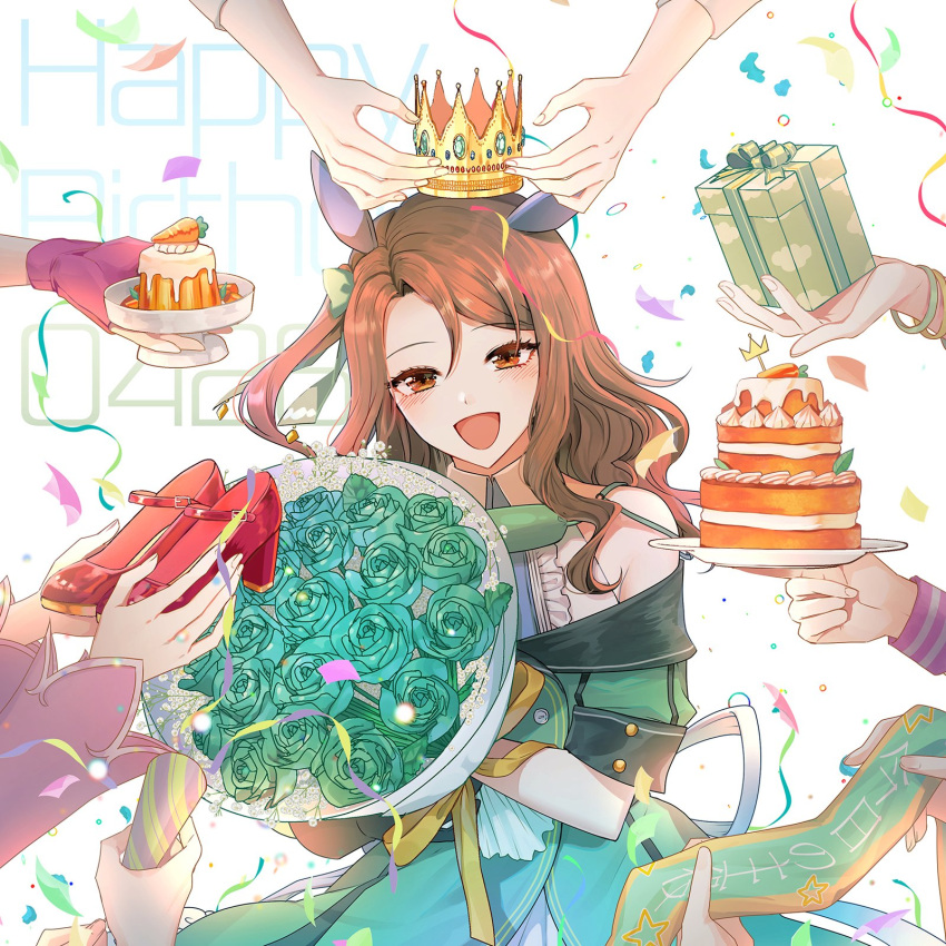 6+girls, bbyack_bbyack, box, brown_hair, cake, carrot, crown, dated