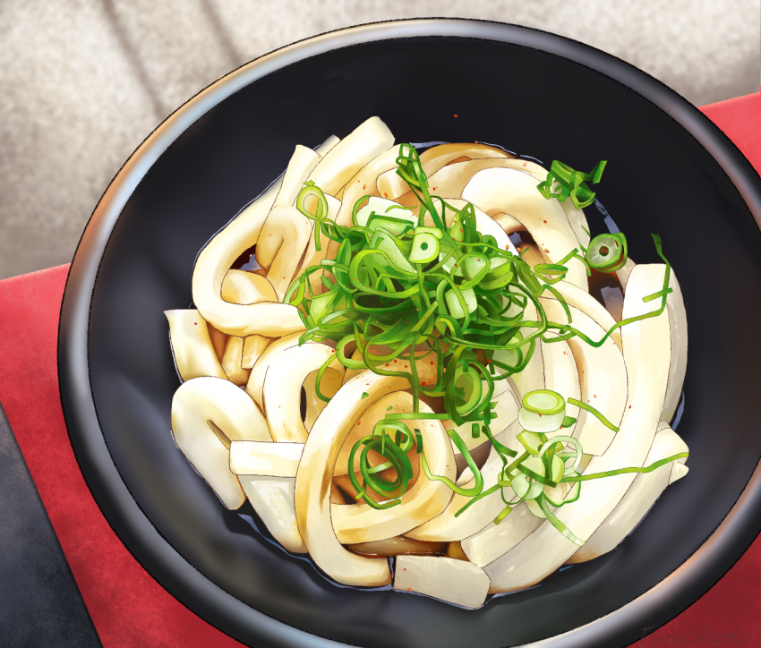 aon968, bowl, commentary_request, food, food_focus, from_above, no_humans, noodles