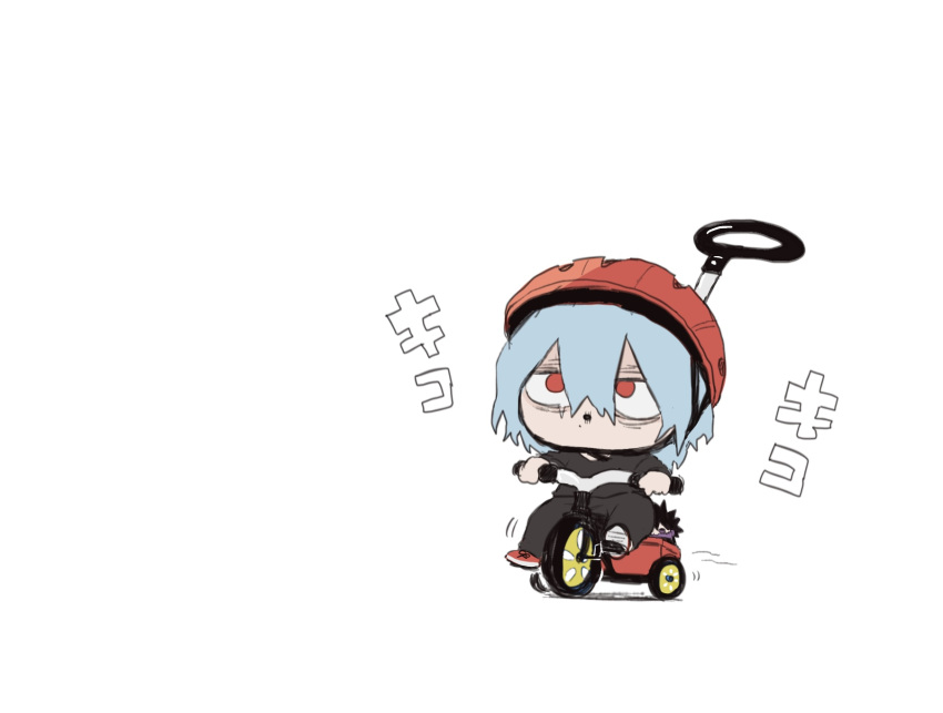 2boys, ametaro_(ixxxzu), blue_hair, boku_no_hero_academia, chibi, dabi_(boku_no_hero_academia), helmet, highres