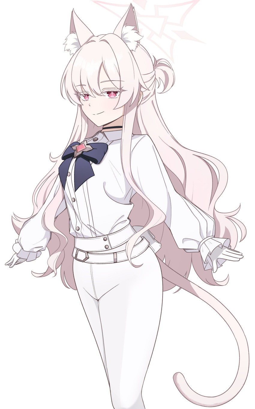 1girl, absurdres, akira_(blue_archive), animal_ear_fluff, animal_ears, belt, bigmt_kid, black_bow