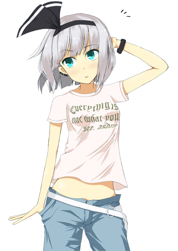 alternate_costume, aqua_eyes, bad_id, belt, blue_eyes, bracelet, casual, contemporary