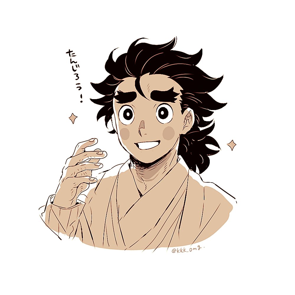 1boy, aged_up, blush_stickers, brown_theme, bruise, cropped_shoulders, forked_eyebrows, hair_slicked_back