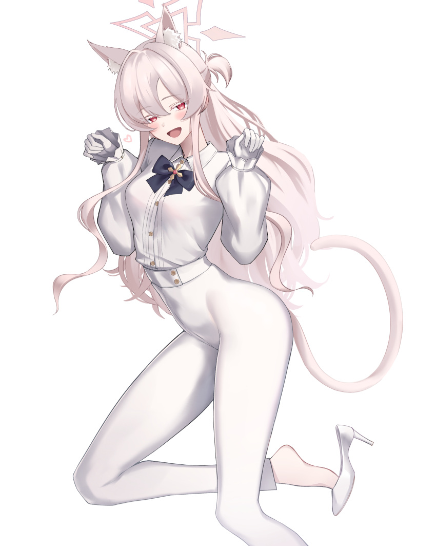 1girl, :d, absurdres, akira_(blue_archive), animal_ears, ass, bare_shoulders, blue_archive