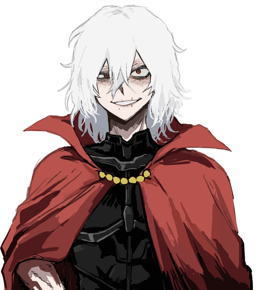 1boy, ametaro_(ixxxzu), armor, black_shirt, boku_no_hero_academia, cape, grin, highres
