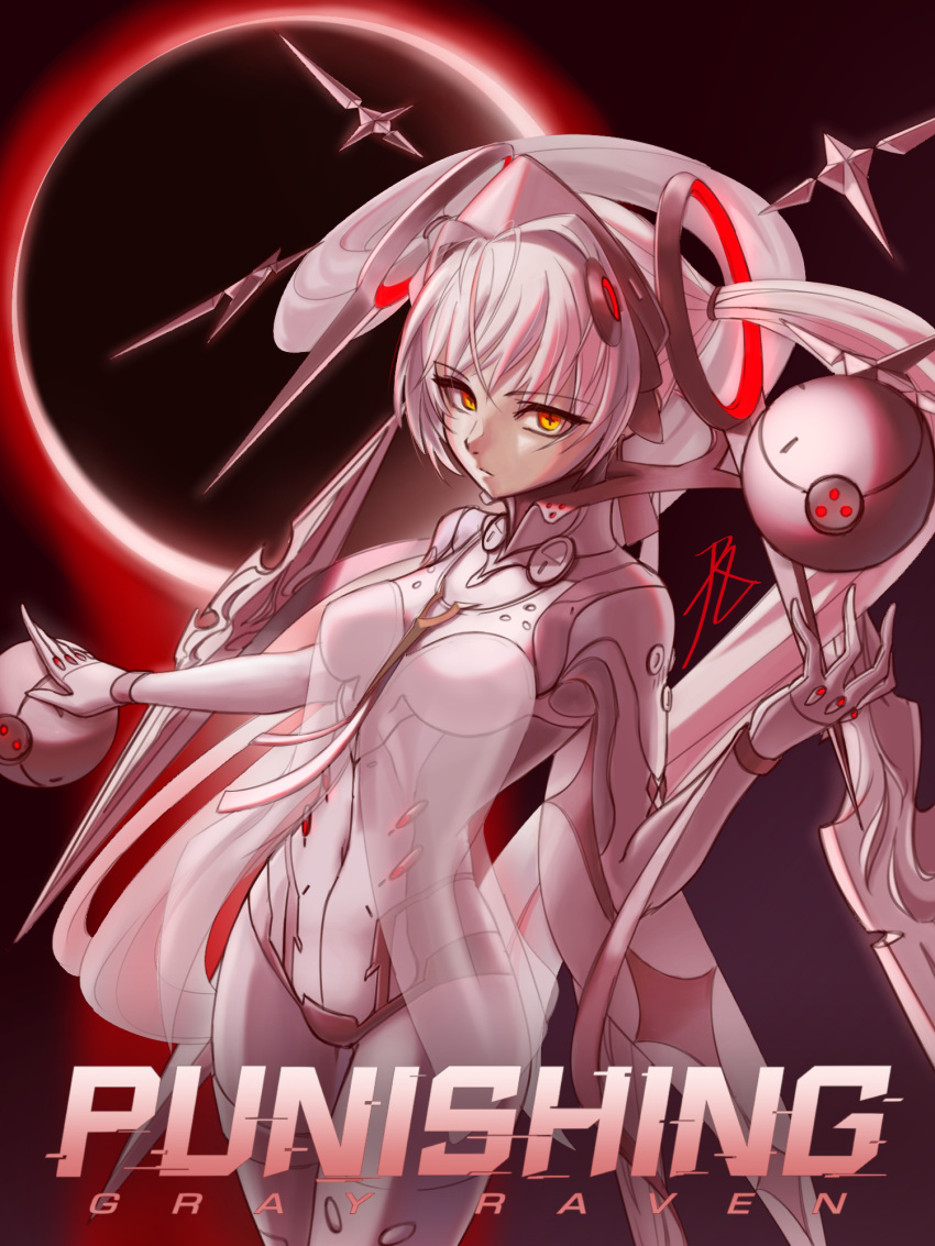 1girl, bodysuit, breasts, cho1113, closed_mouth, copyright_name, cross-shaped_pupils, floating