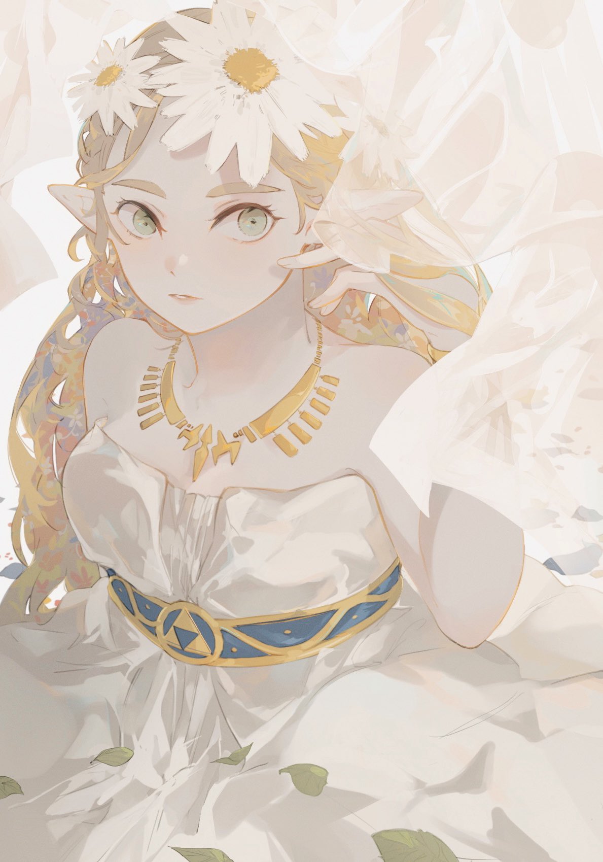 1girl, blonde_hair, highres, long_hair, pointy_ears, princess_zelda, solo, ten_1397xx, the_legend_of_zelda