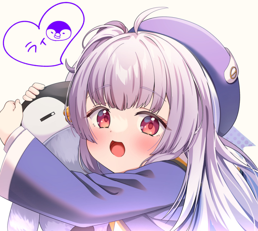1girl, :d, ahoge, animal, beret, bird, blush, female_child