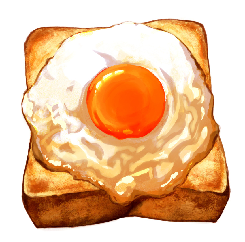 egg_(food), food, food_focus, fried_egg, fried_egg_on_toast, highres, no_humans, oikawa_2301