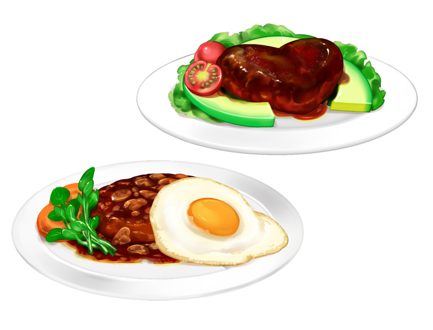 food, food_focus, food_request, fried_egg, hamburger_steak, heart, leaf, no_humans